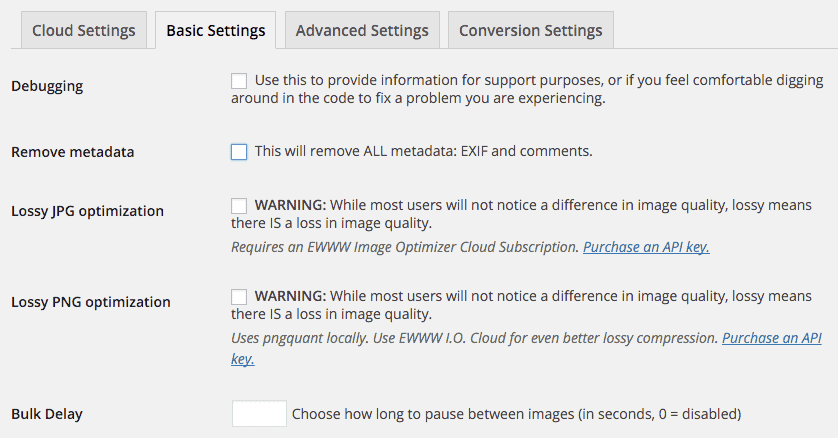 Indstillingerne i pluginnet EWWW Image Optimizer